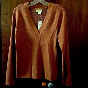 V-Neck Rust Sweater
